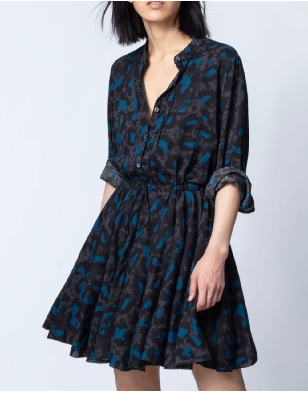 Zadig & Voltaire Ranil Leo Bohemian Rocker Chic Leopard Print Dress, Size M